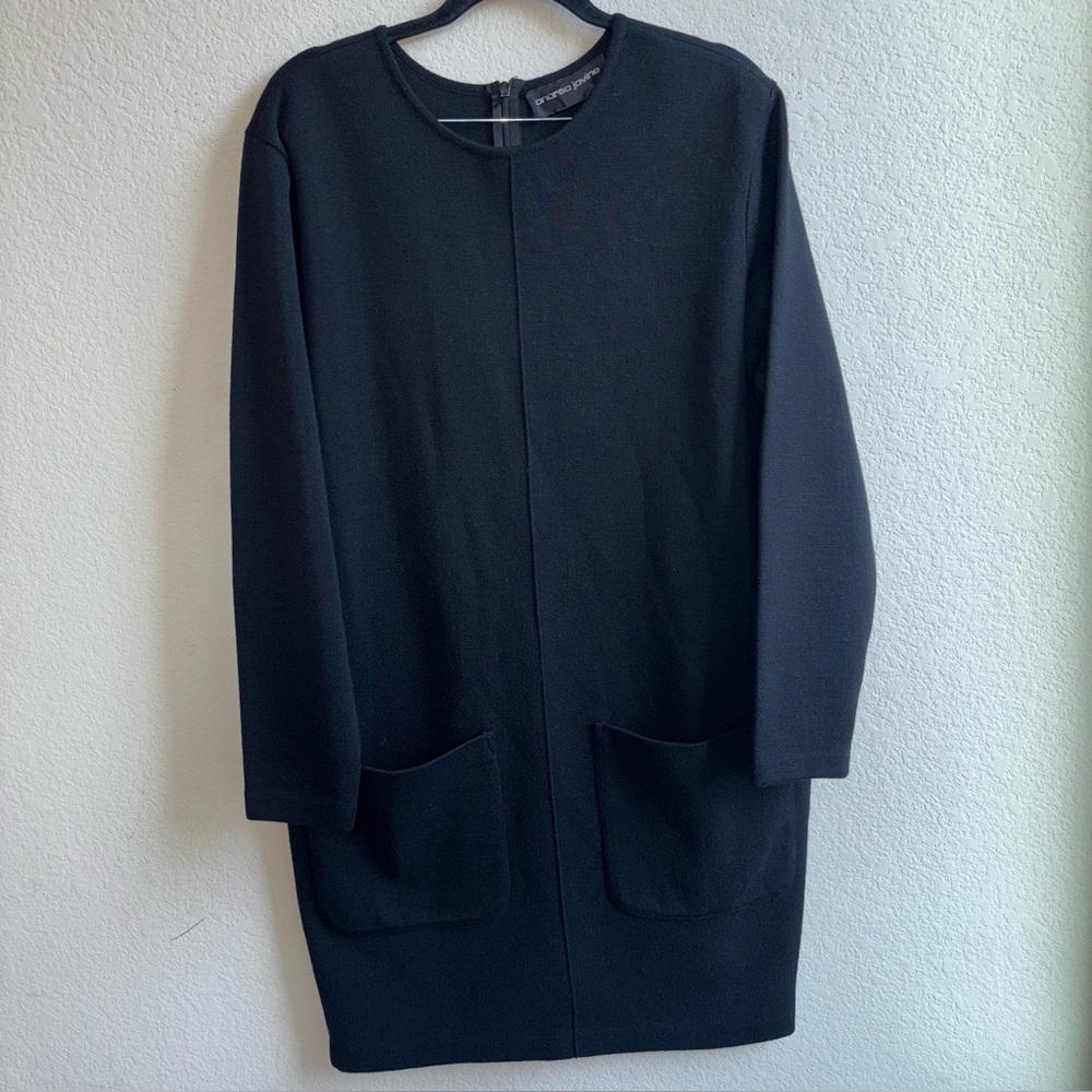 Andrea Jovine Black  Knit Sweater Dress size medium women’s